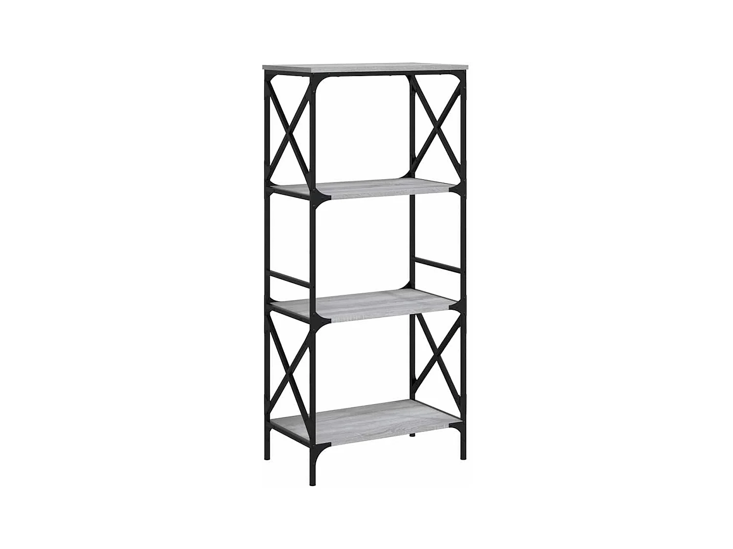 Uusikaupunki  Boekenkast 4-laags 59x35x132 cm bewerkt hout grijs sonoma eiken