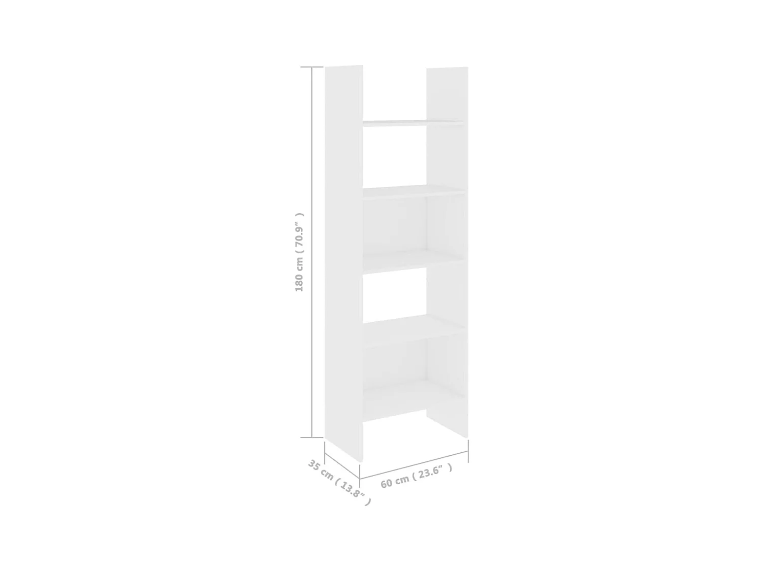 Syron  Bibliothèque Blanc 60x35x180 cm Bois d’ingénierie