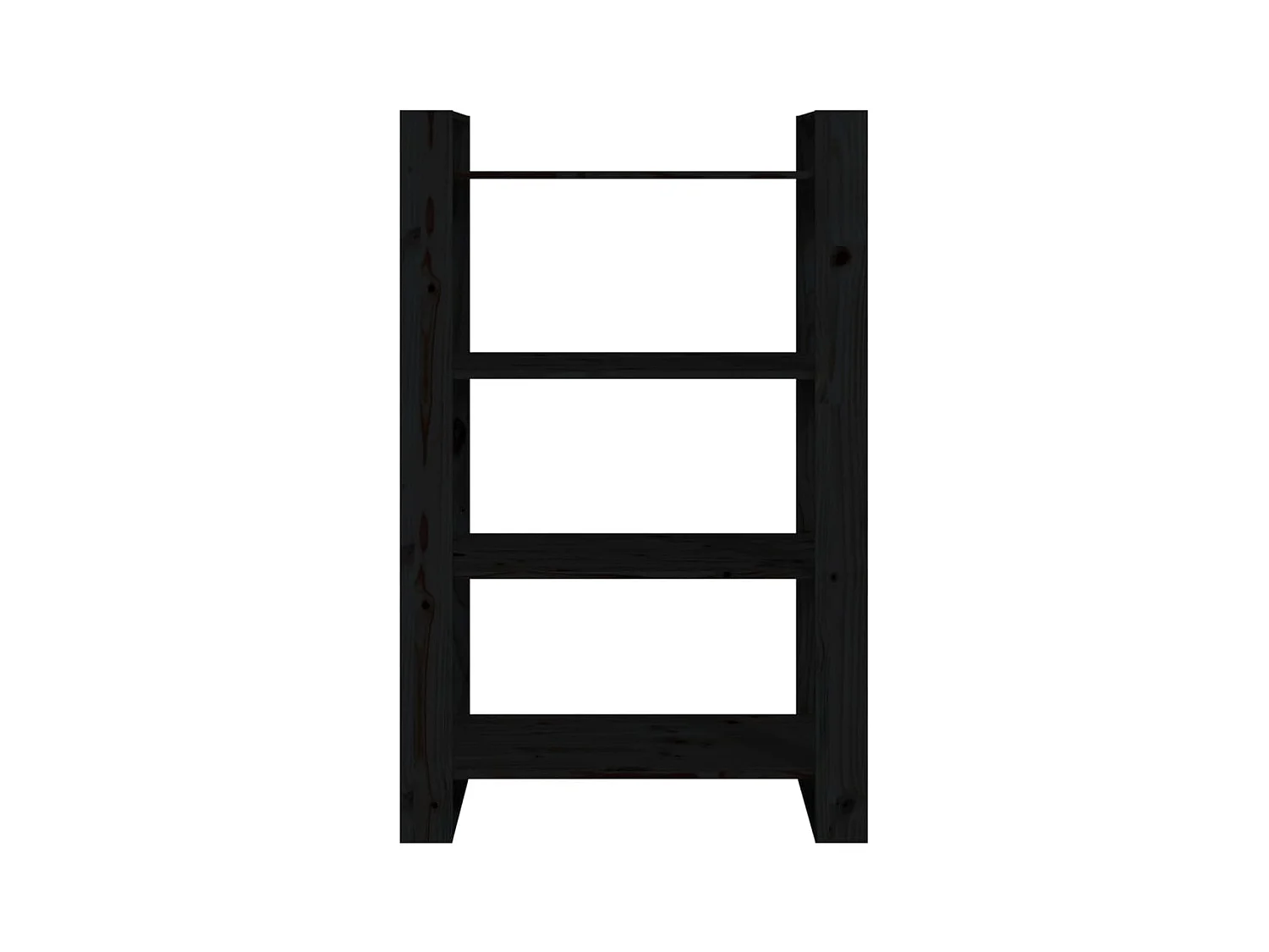 Orven  Bibliothèque/Séparateur de pièce Noir 80x35x125 cm Pin massif