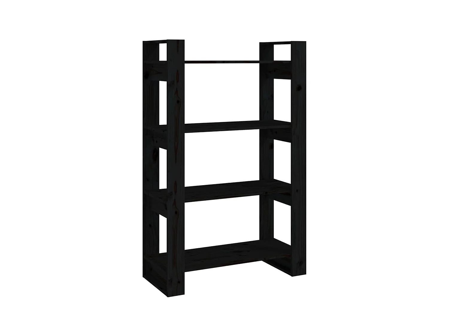 Orven  Boekenkast/kamerscherm 80x35x125 cm massief grenenhout zwart