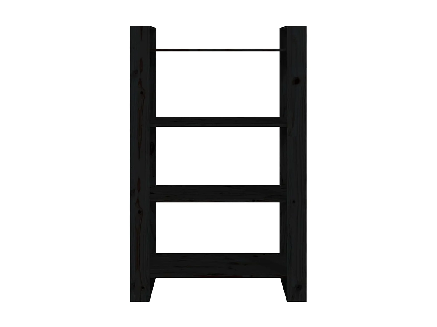 Orven  Bibliothèque/Séparateur de pièce Noir 80x35x125 cm Pin massif