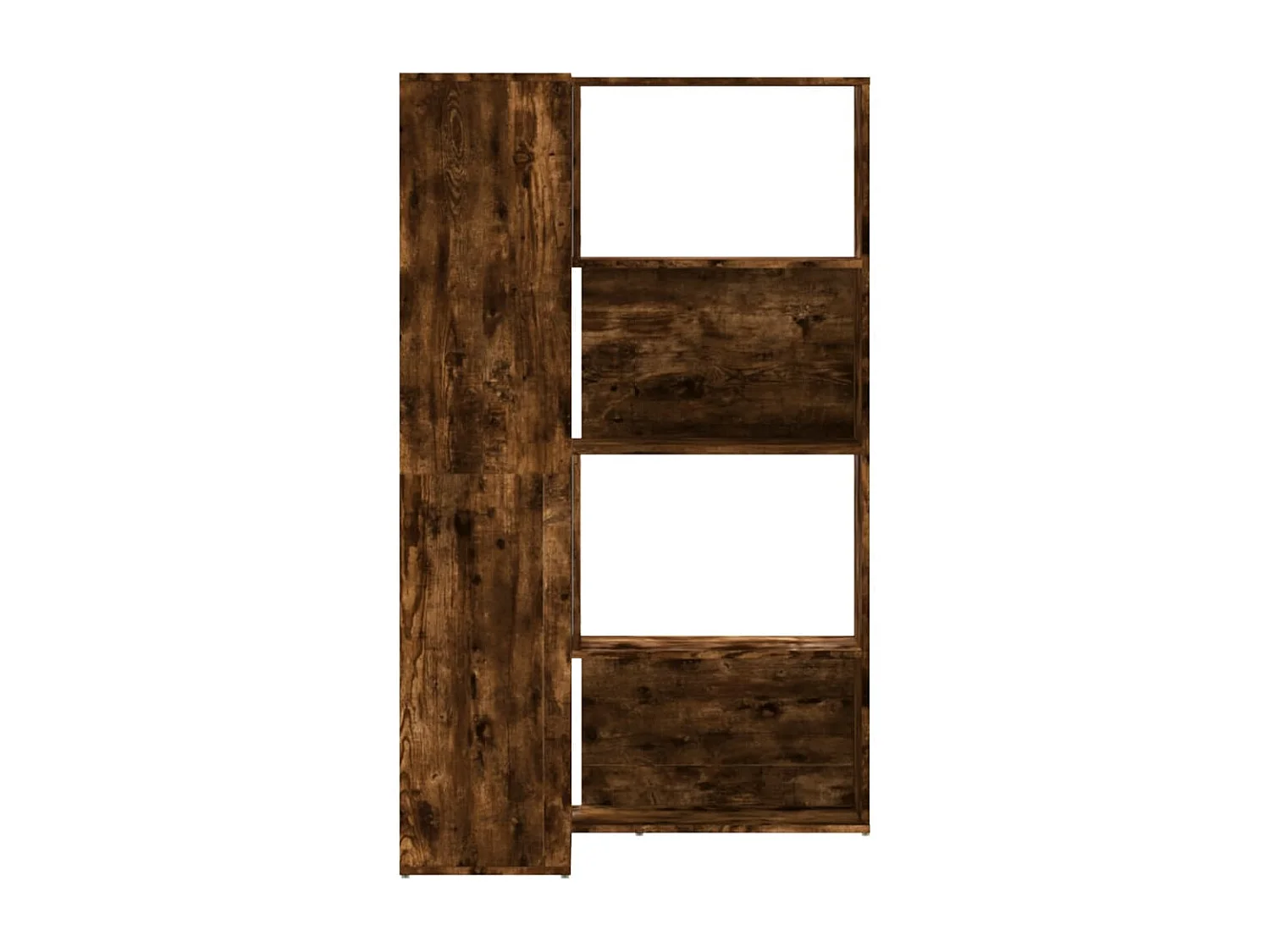 Damir  Bibliothèque d'angle à 4 niveaux chêne fumé bois d'ingénierie