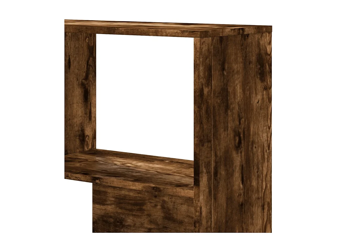 Damir  Bibliothèque d'angle à 4 niveaux chêne fumé bois d'ingénierie