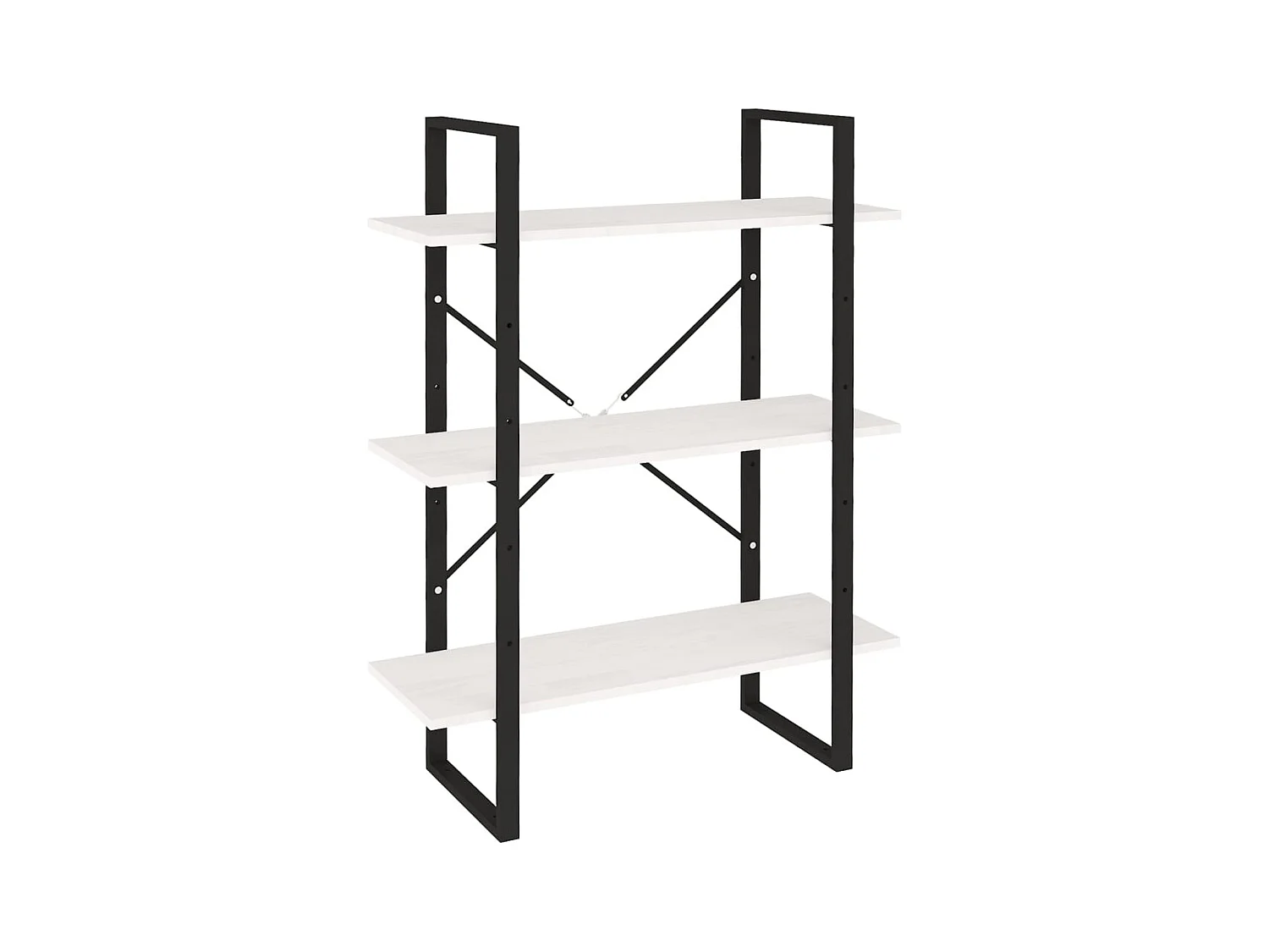 Melvin Dean  Bibliothèque à 3 niveaux Blanc 80x30x105 cm Bois de pin massif