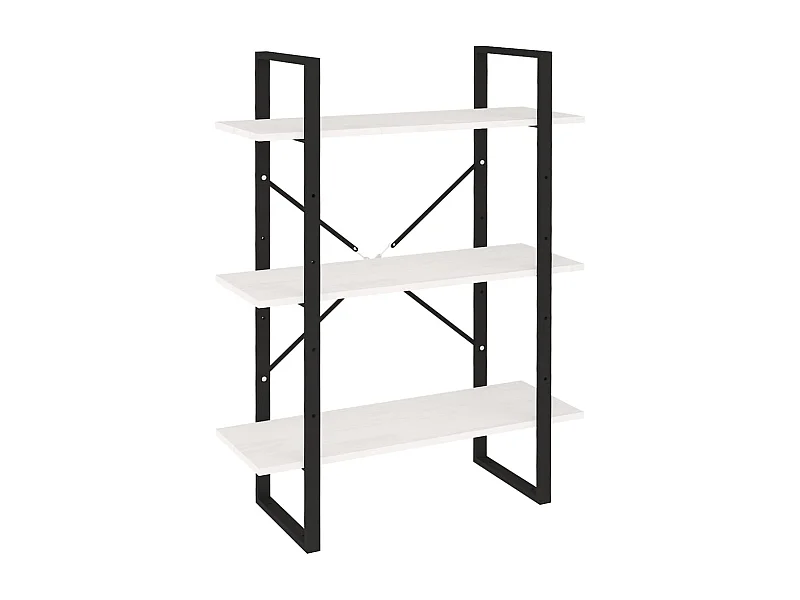 Melvin Dean  Bibliothèque à 3 niveaux Blanc 80x30x105 cm Bois de pin massif