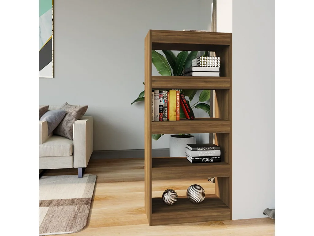 Loes  Bibliothèque/Cloison Chêne marron 60x30x135cm Bois d'ingénierie