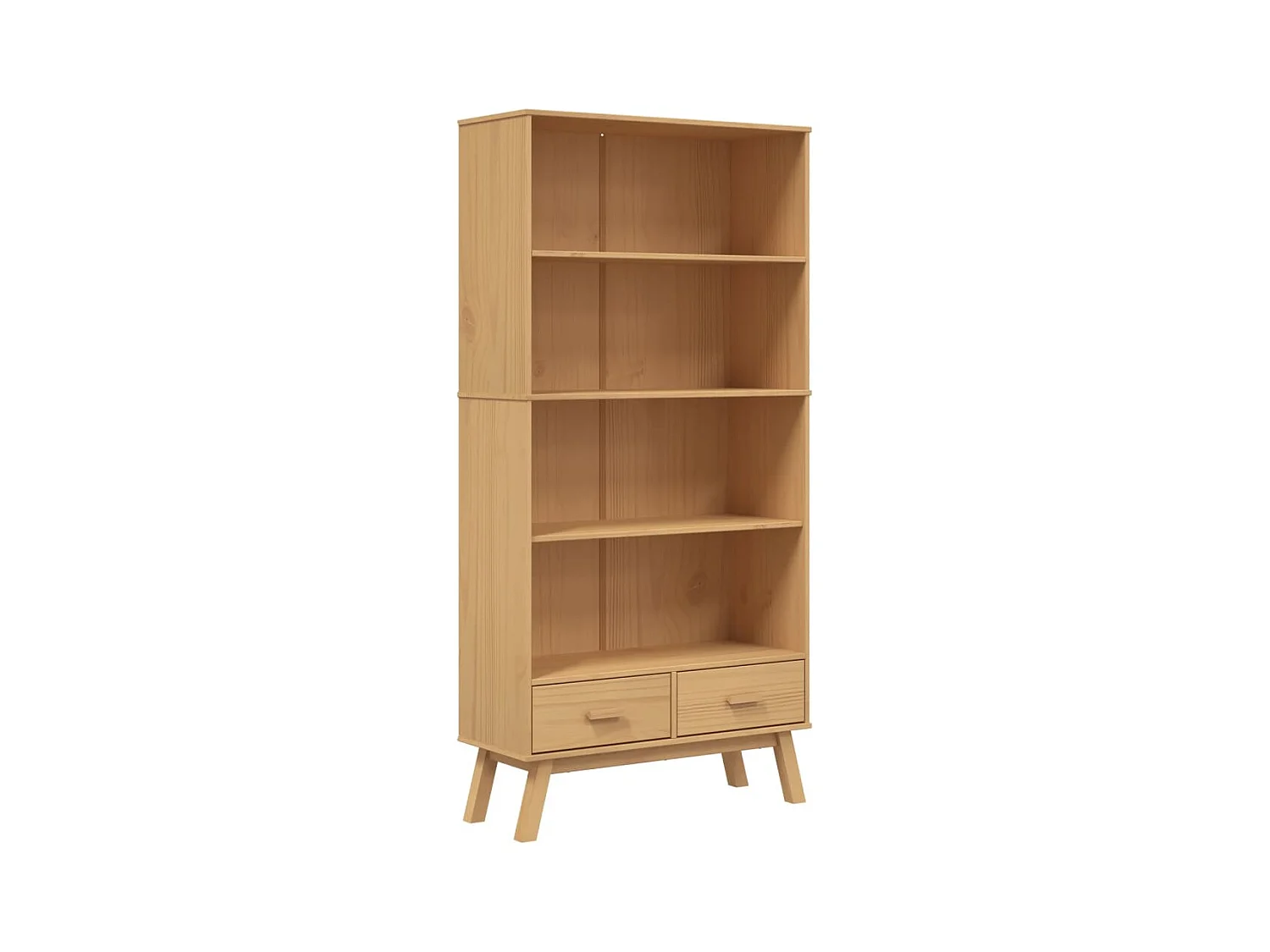 Fintra  Estantería de 4 niveles OLDEN madera maciza de pino marrón