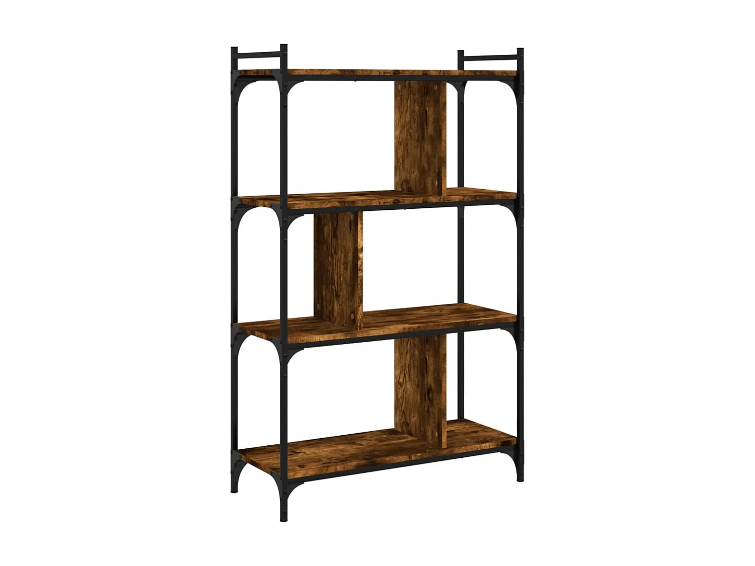 Merse  Bibliothèque 4 niveaux chêne fumé 76x32x123cm bois d'ingénierie