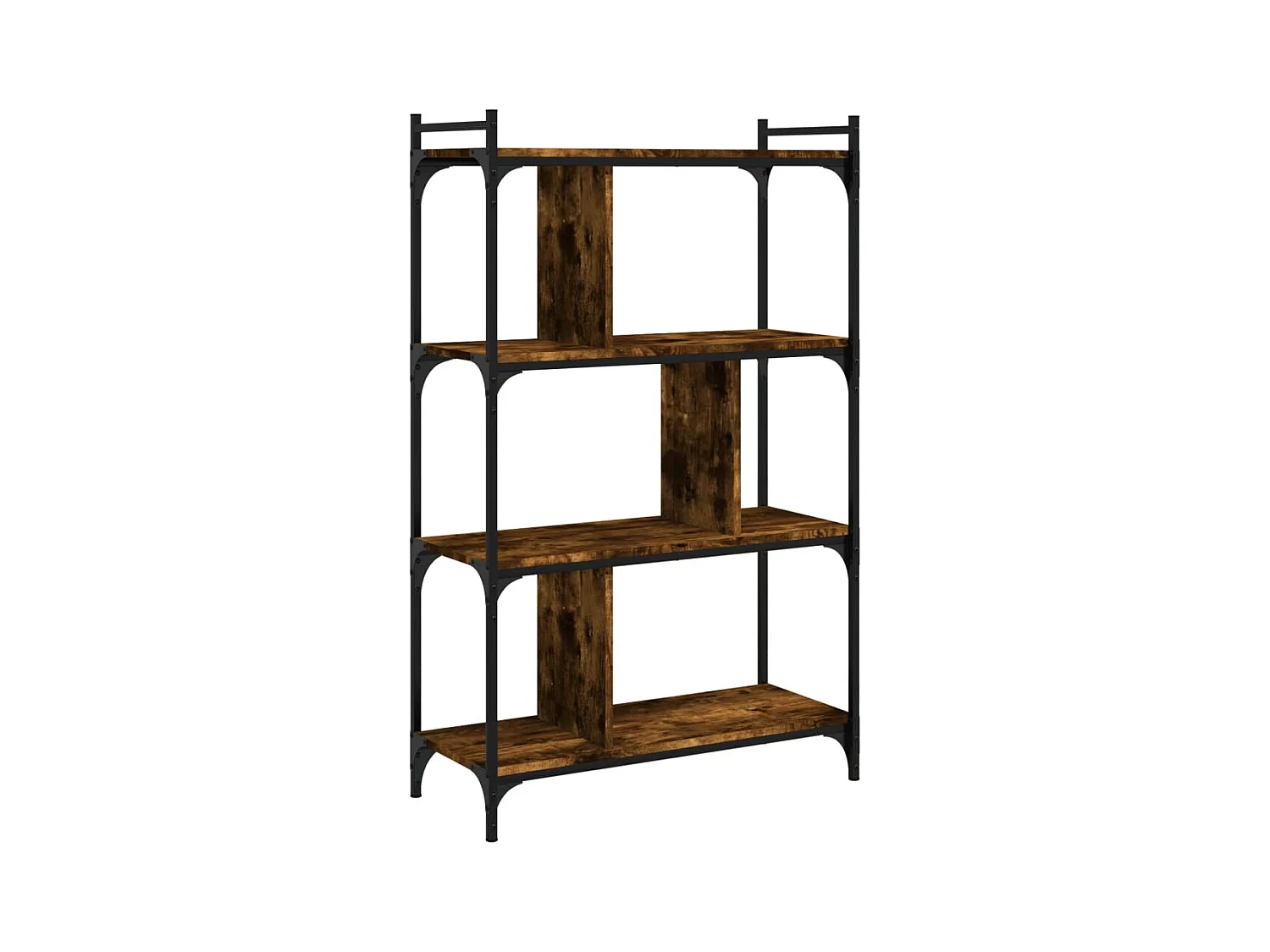 Merse  Bibliothèque 4 niveaux chêne fumé 76x32x123cm bois d'ingénierie