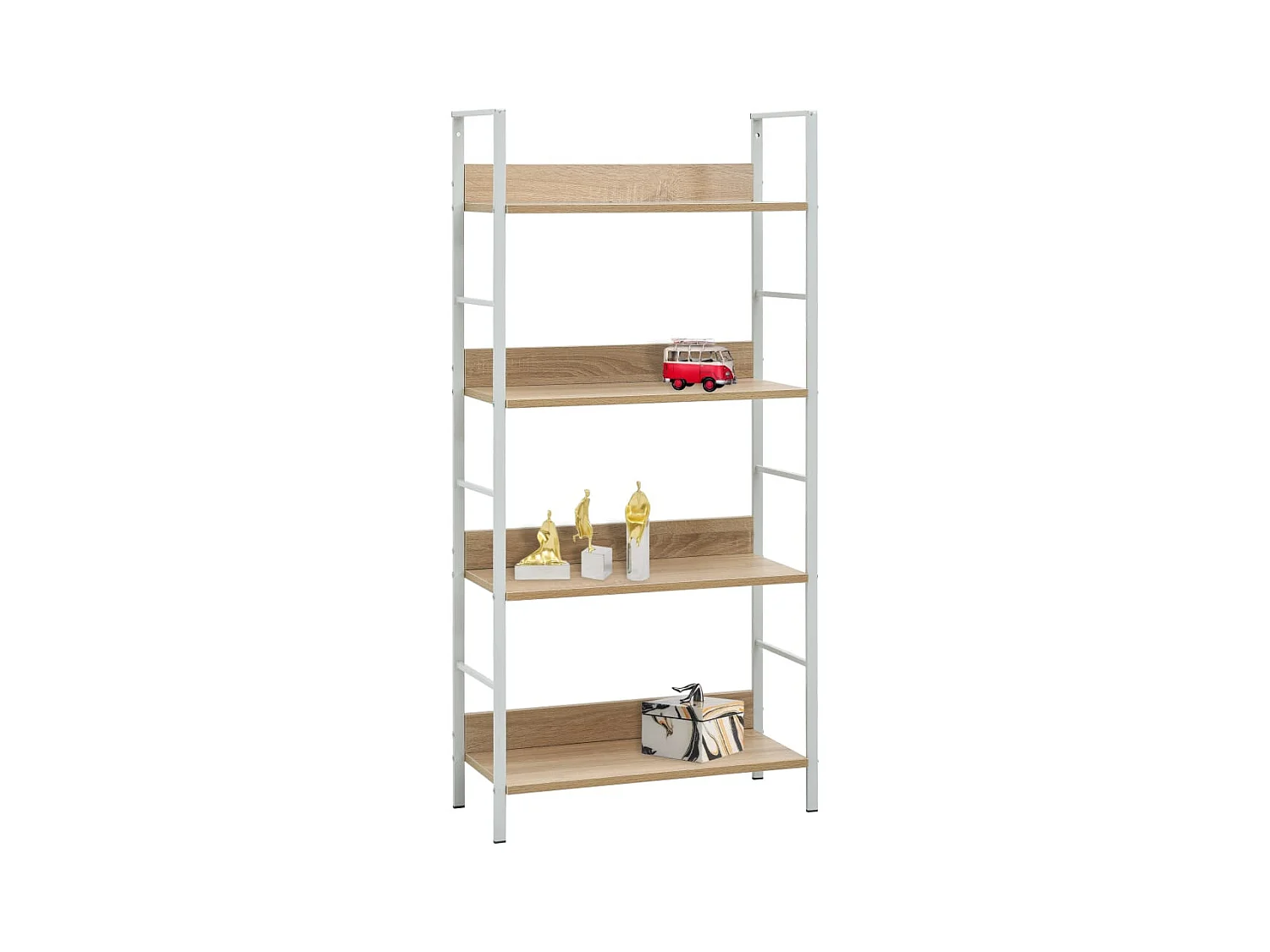 Uggeløse  Estantería de 4 niveles madera ingeniería roble 60x27,6x124,5cm
