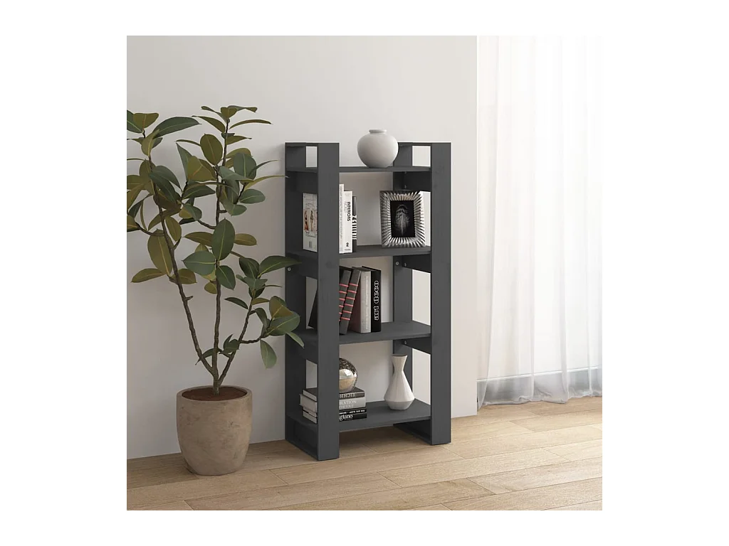 Modrin  Bibliothèque/Séparateur de pièce Gris 60x35x125 cm Bois massif