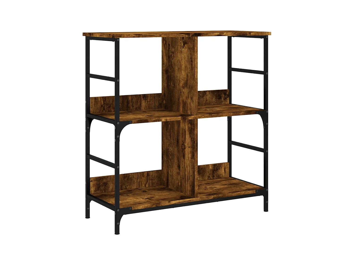 Keith  Bibliothèque chêne fumé 78,5x33x82 cm bois d'ingénierie