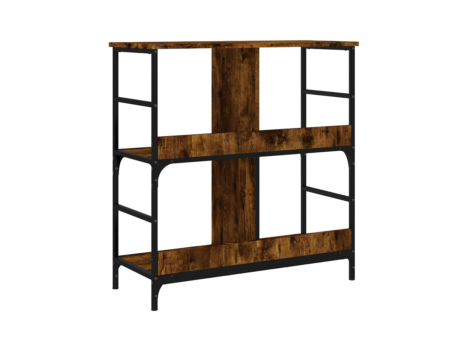 Keith  Bibliothèque chêne fumé 78,5x33x82 cm bois d'ingénierie