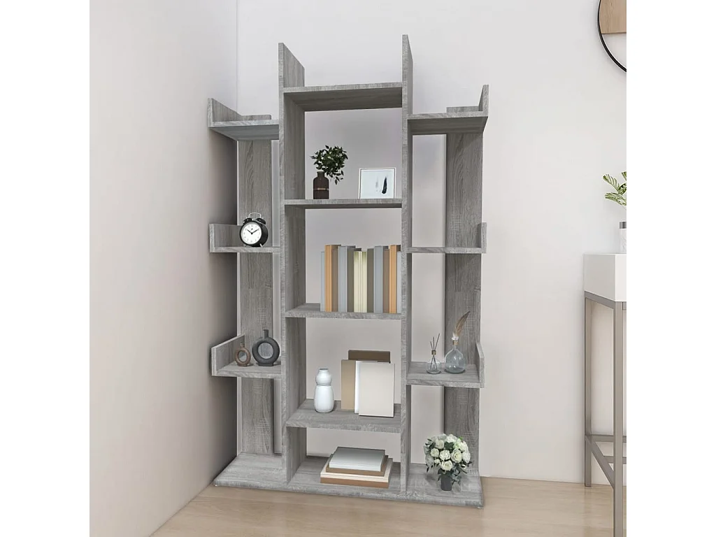 Candler  Boekenkast 86x25,5x140 cm bewerkt hout grijs sonoma eiken