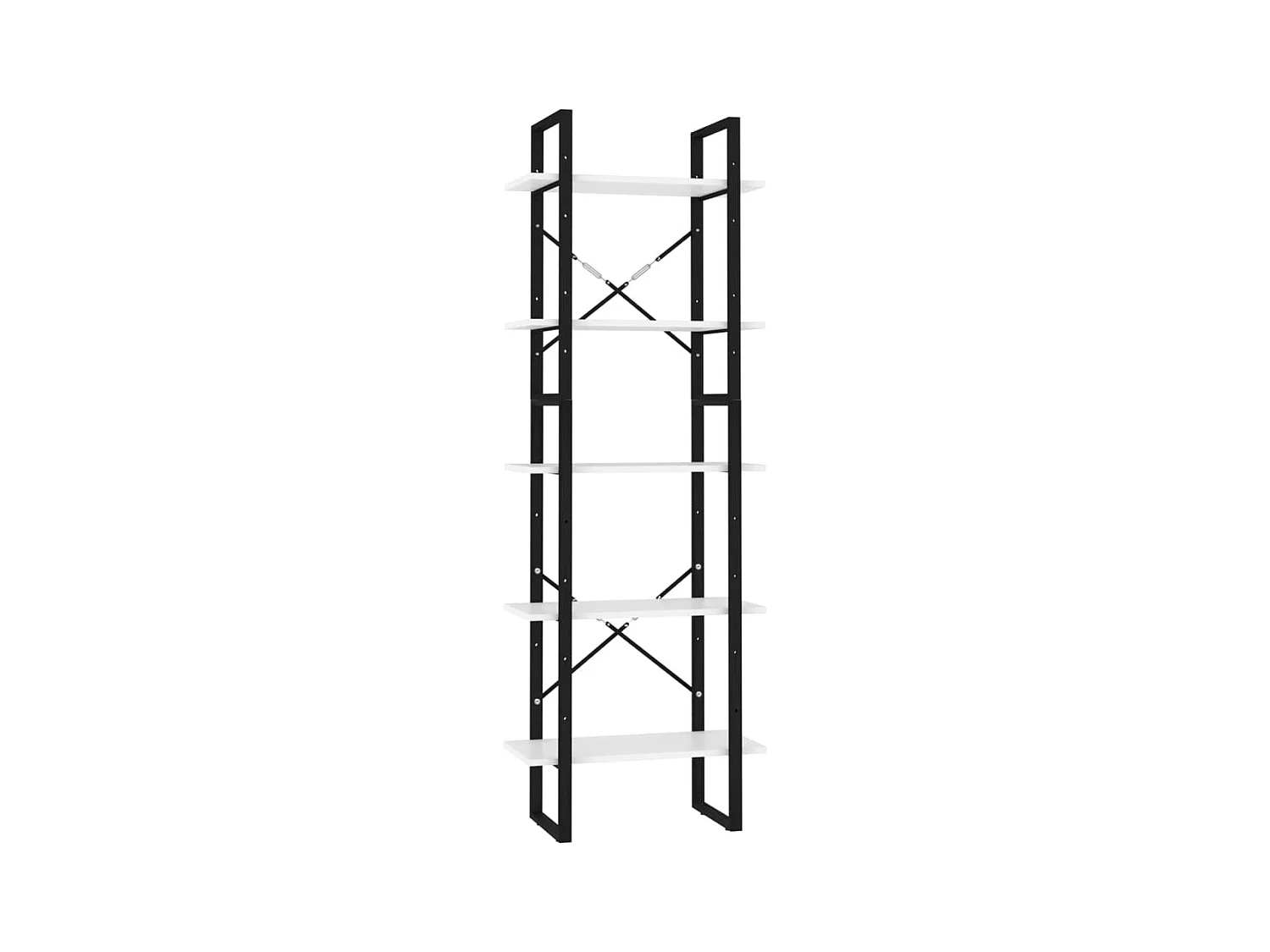 Edith  Boekenkast met 5 schappen 60x30x175 cm bewerkt hout wit