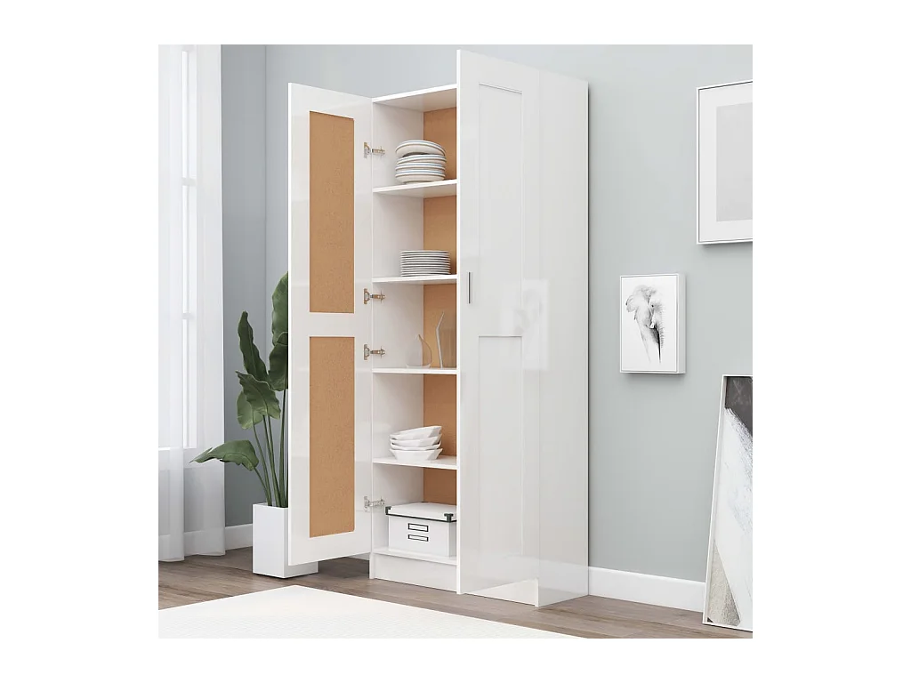 Krimpen aan den IJssel  Bibliothèque Blanc brillant 82,5x30,5x185,5cm Bois d'ingénierie