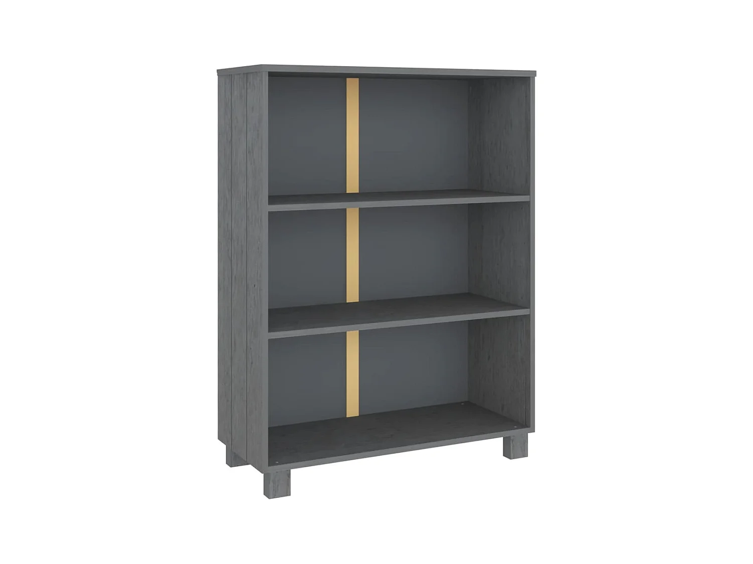 Fryvik  Bibliothèque HAMAR Gris foncé 85x35x112 cm Bois de pin massif