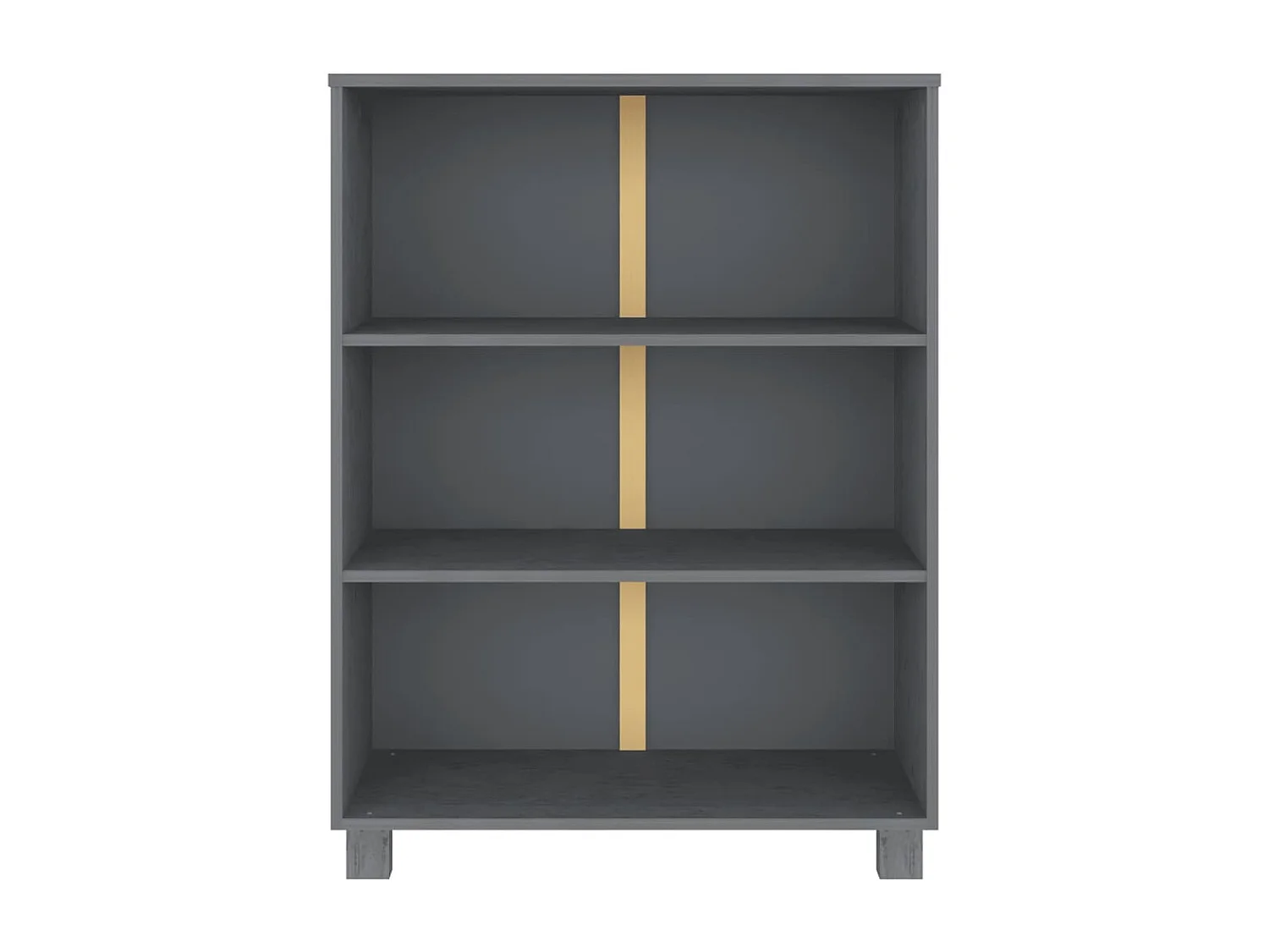 Fryvik  Estantería HAMAR madera maciza pino gris oscuro 85x35x112 cm