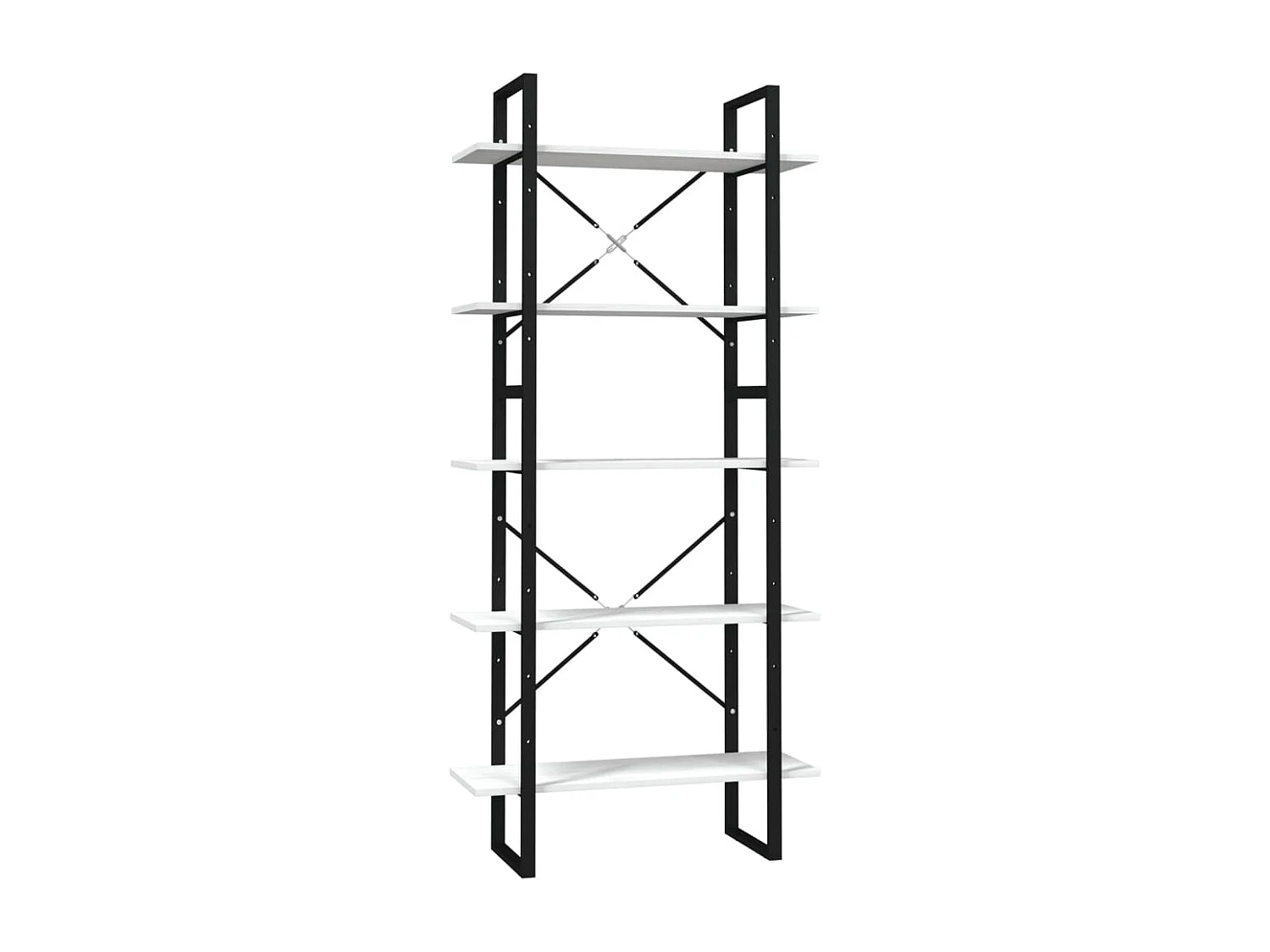 Aubagne  Bibliothèque à 5 niveaux Blanc 80x30x175 cm Bois de pin