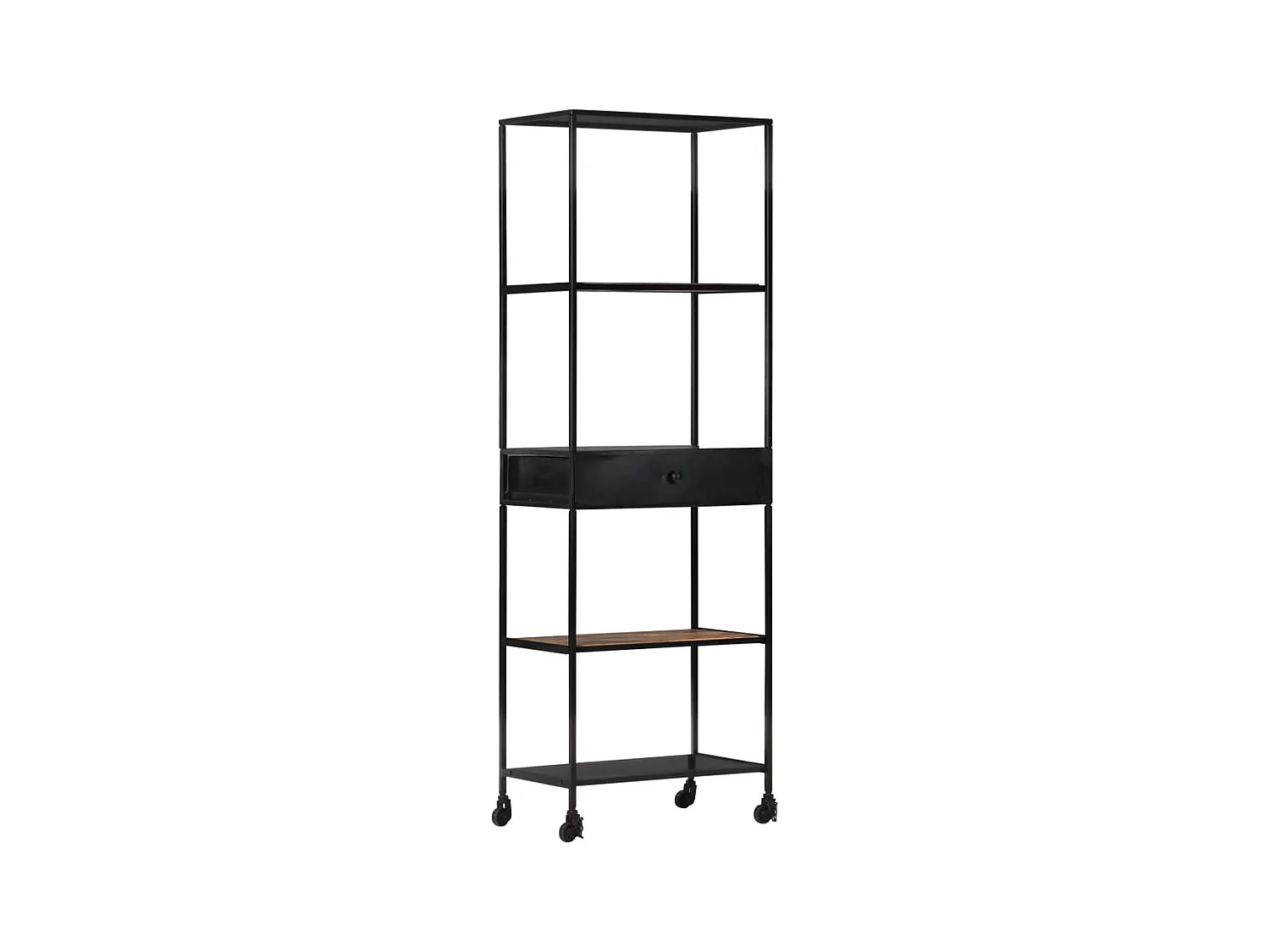 Lucien-Jean-Pierre  Bibliothèque 60x35x180 cm Bois de manguier brut et fer