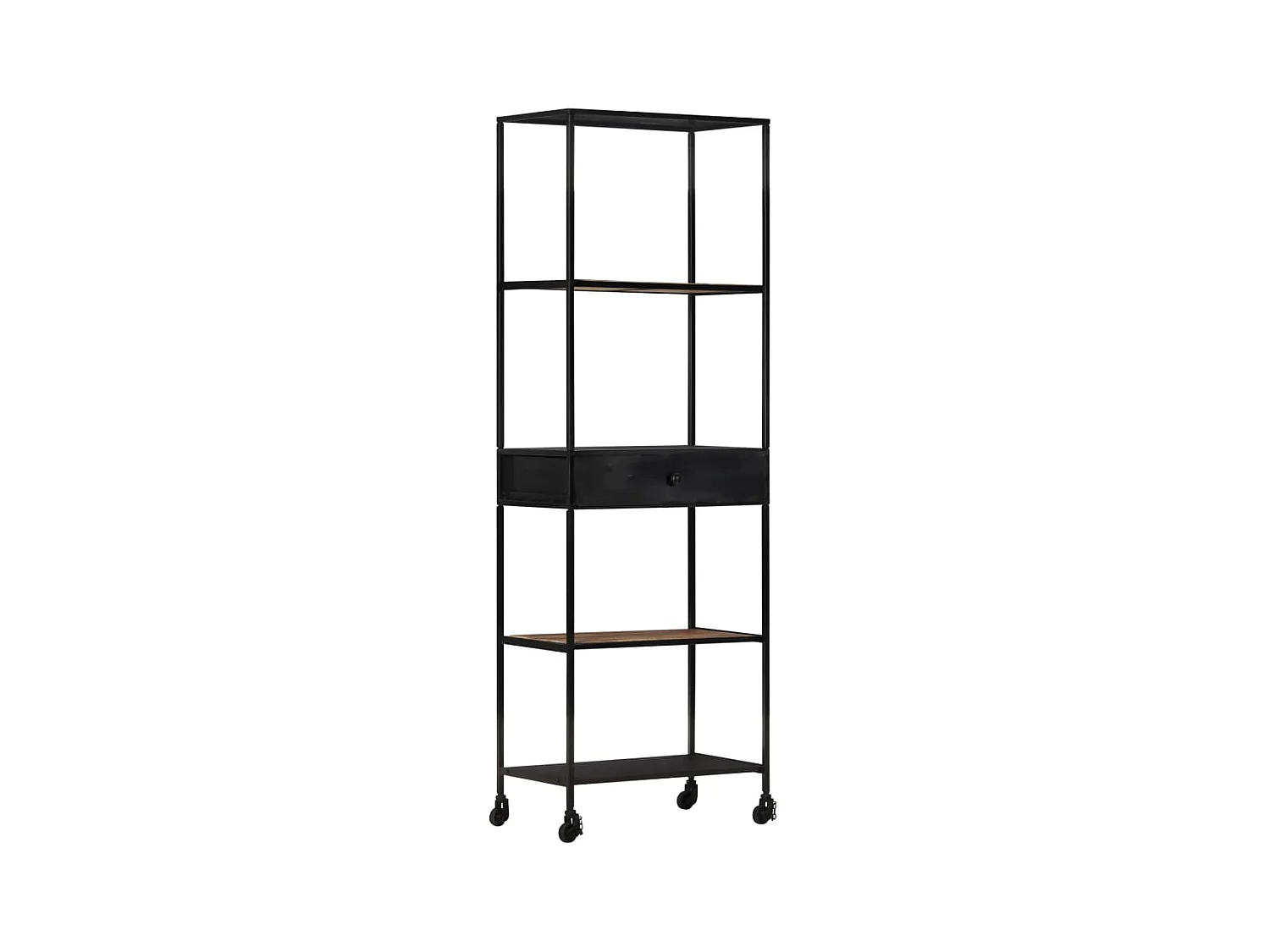 Lucien-Jean-Pierre  Bibliothèque 60x35x180 cm Bois de manguier brut et fer