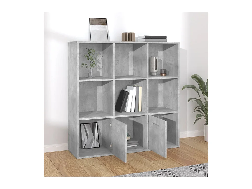 Clonakenny  Boekenkast 98x30x98 cm bewerkt hout betongrijs