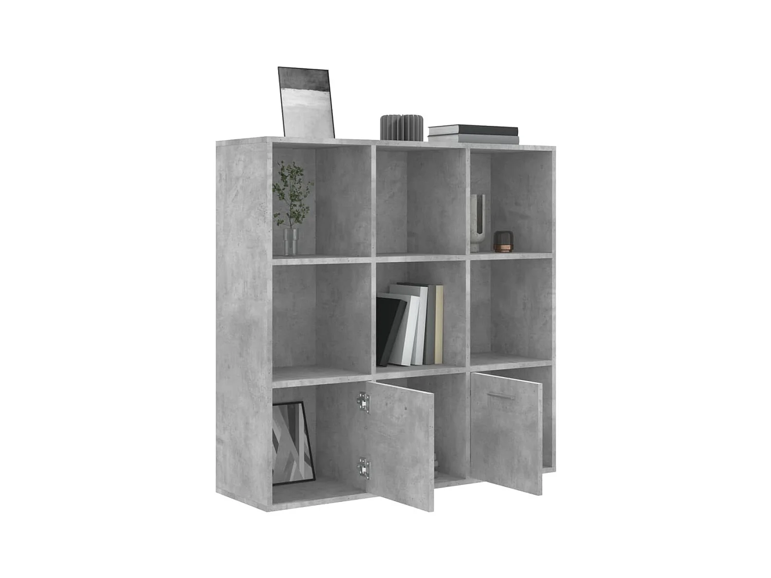 Clonakenny  Boekenkast 98x30x98 cm bewerkt hout betongrijs