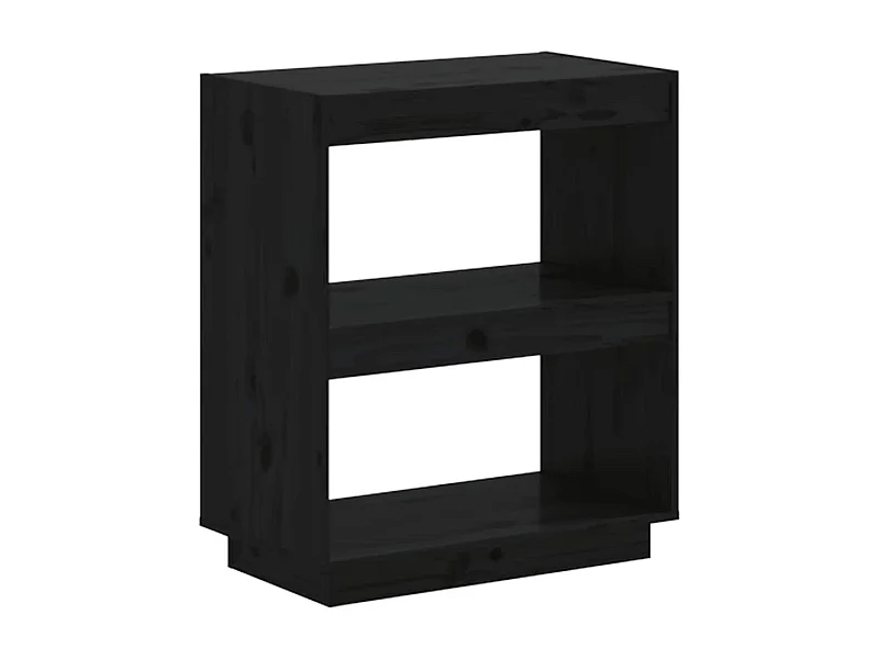Alisha  Bibliothèque Noir 60x35x71 cm Bois de pin massif