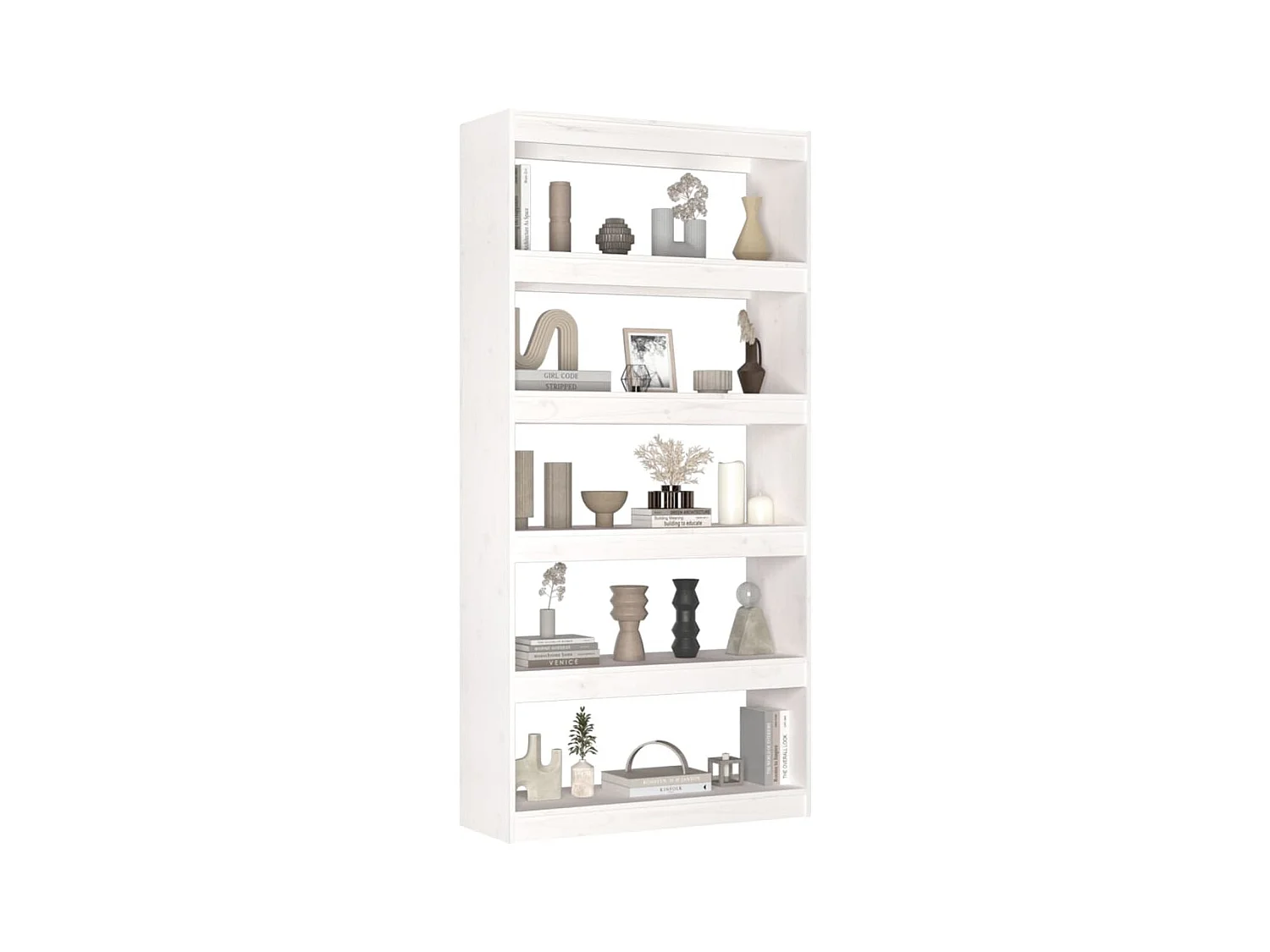 Aruna  Bibliothèque/Séparateur de pièce Blanc 80x30x167,4cm Pin massif