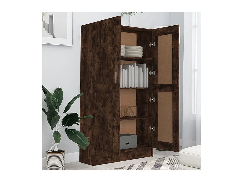 Krimpen aan den IJssel  Bibliothèque Chêne fumé 82,5x30,5x150 cm Bois d'ingénierie