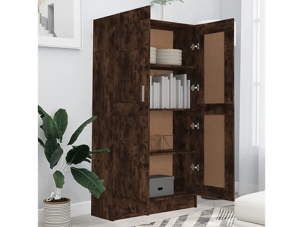 Krimpen aan den IJssel  Armario libros madera contrachapada roble humo 82,5x30,5x150 cm