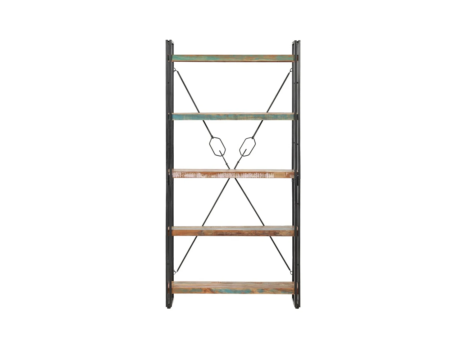 Yoan  Bibliothèque 5 niveaux 90x30x180 cm Bois solide de récupération