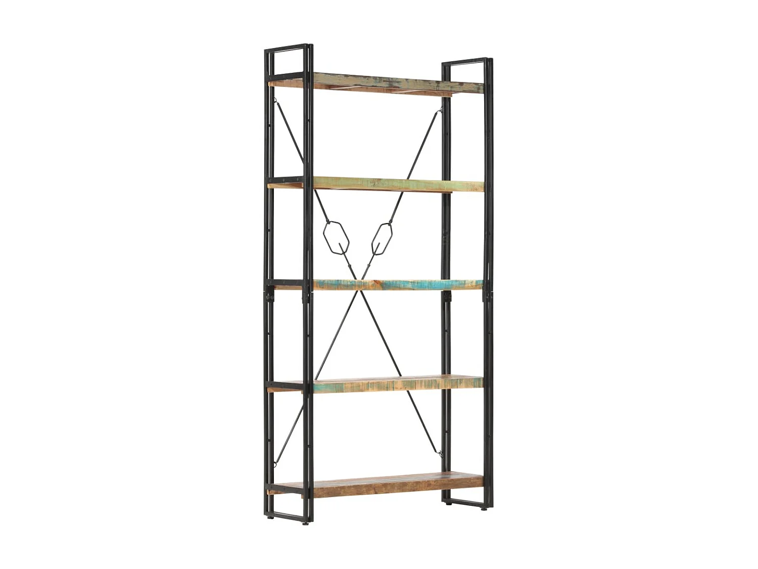 Yoan  Bibliothèque 5 niveaux 90x30x180 cm Bois solide de récupération