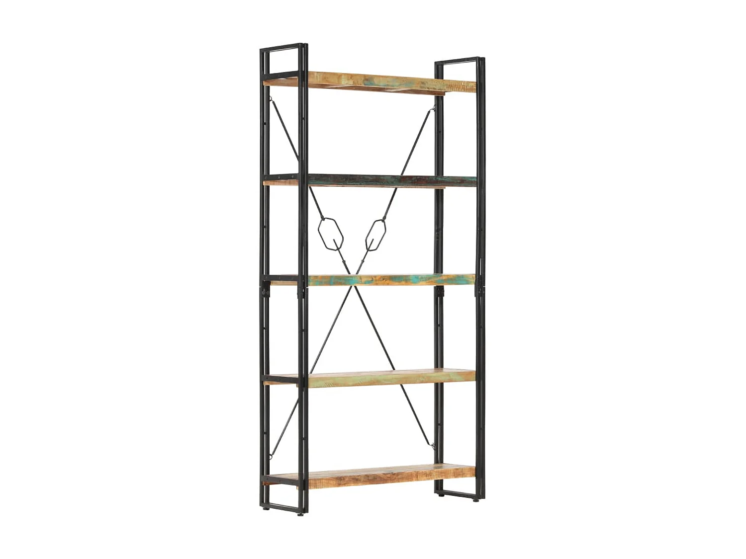 Yoan  Bibliothèque 5 niveaux 90x30x180 cm Bois solide de récupération