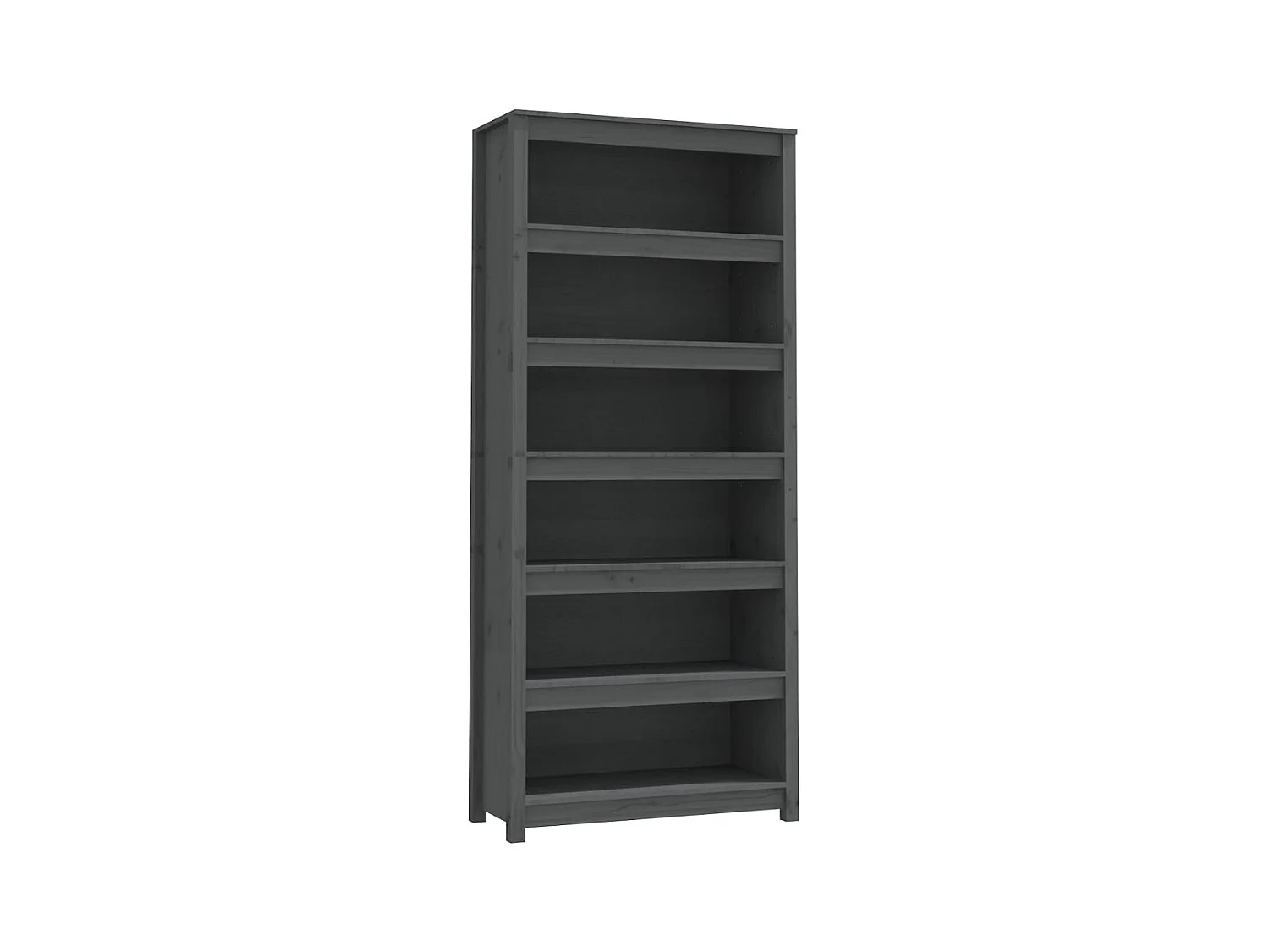 Laurens  Bibliothèque Gris 80x35x183 cm Bois de pin massif