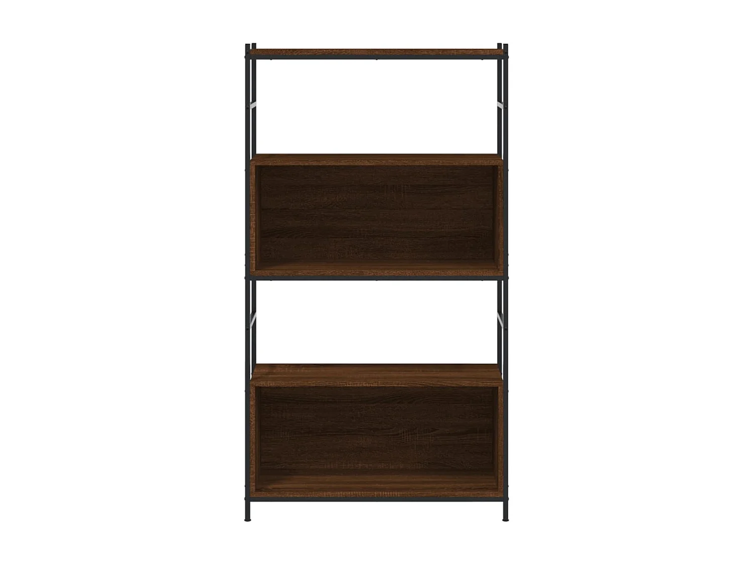 Yasmin  Bibliothèque chêne brun 80x30x145,5 cm bois d'ingénierie et fer