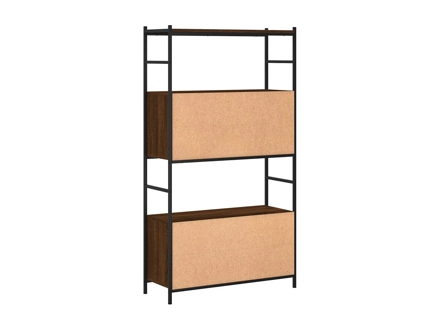 Yasmin  Bibliothèque chêne brun 80x30x145,5 cm bois d'ingénierie et fer