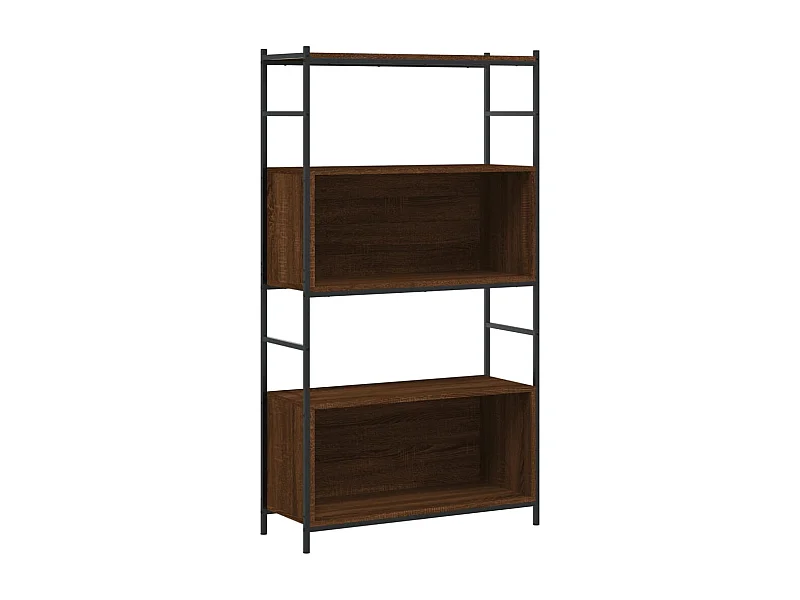 Yasmin  Bibliothèque chêne brun 80x30x145,5 cm bois d'ingénierie et fer