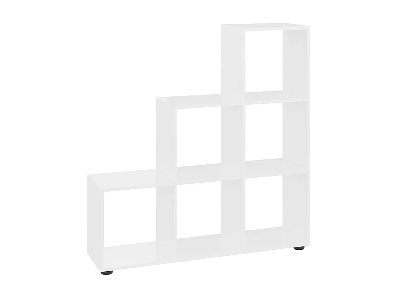 Hilde  Bibliothèque escalier Blanc brillant 107 cm Bois d'ingénierie