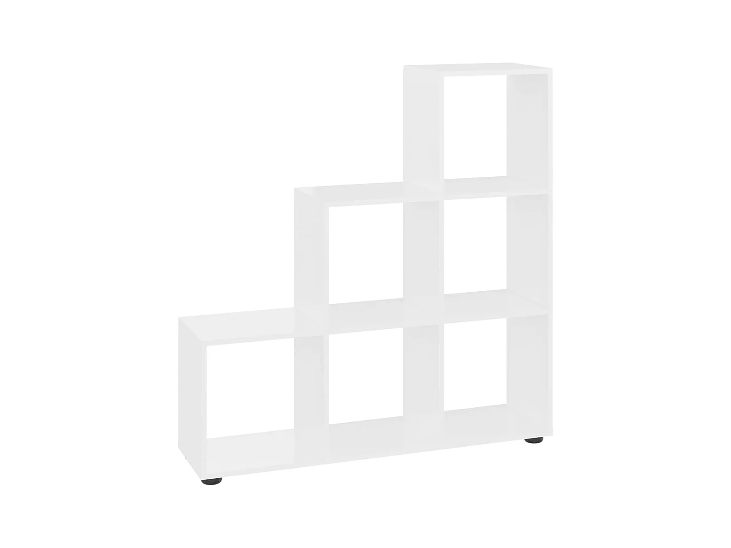 Hilde  Bibliothèque escalier Blanc brillant 107 cm Bois d'ingénierie