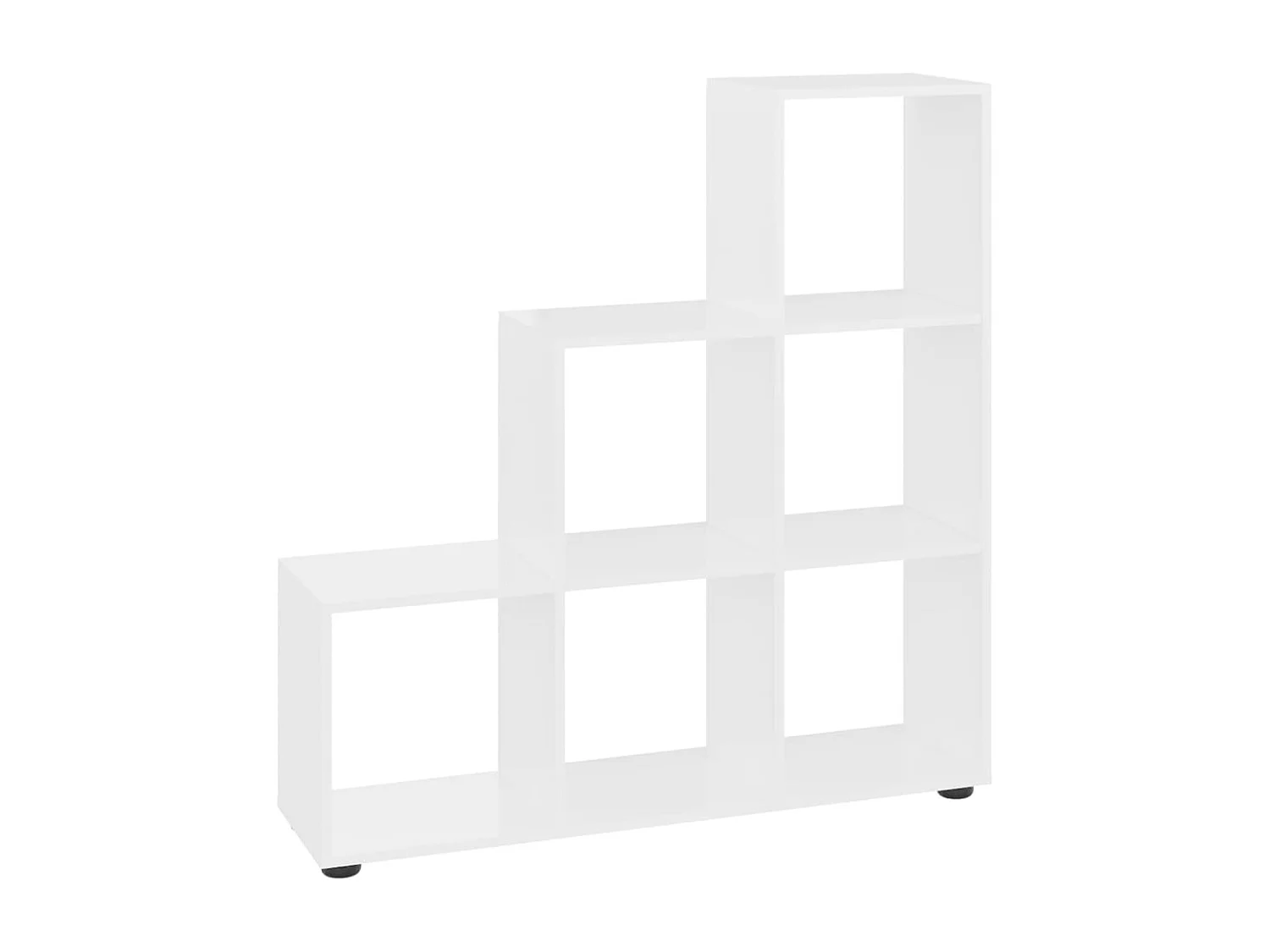 Hilde  Boekenkast trapvormig 107 cm bewerkt hout hoogglans wit