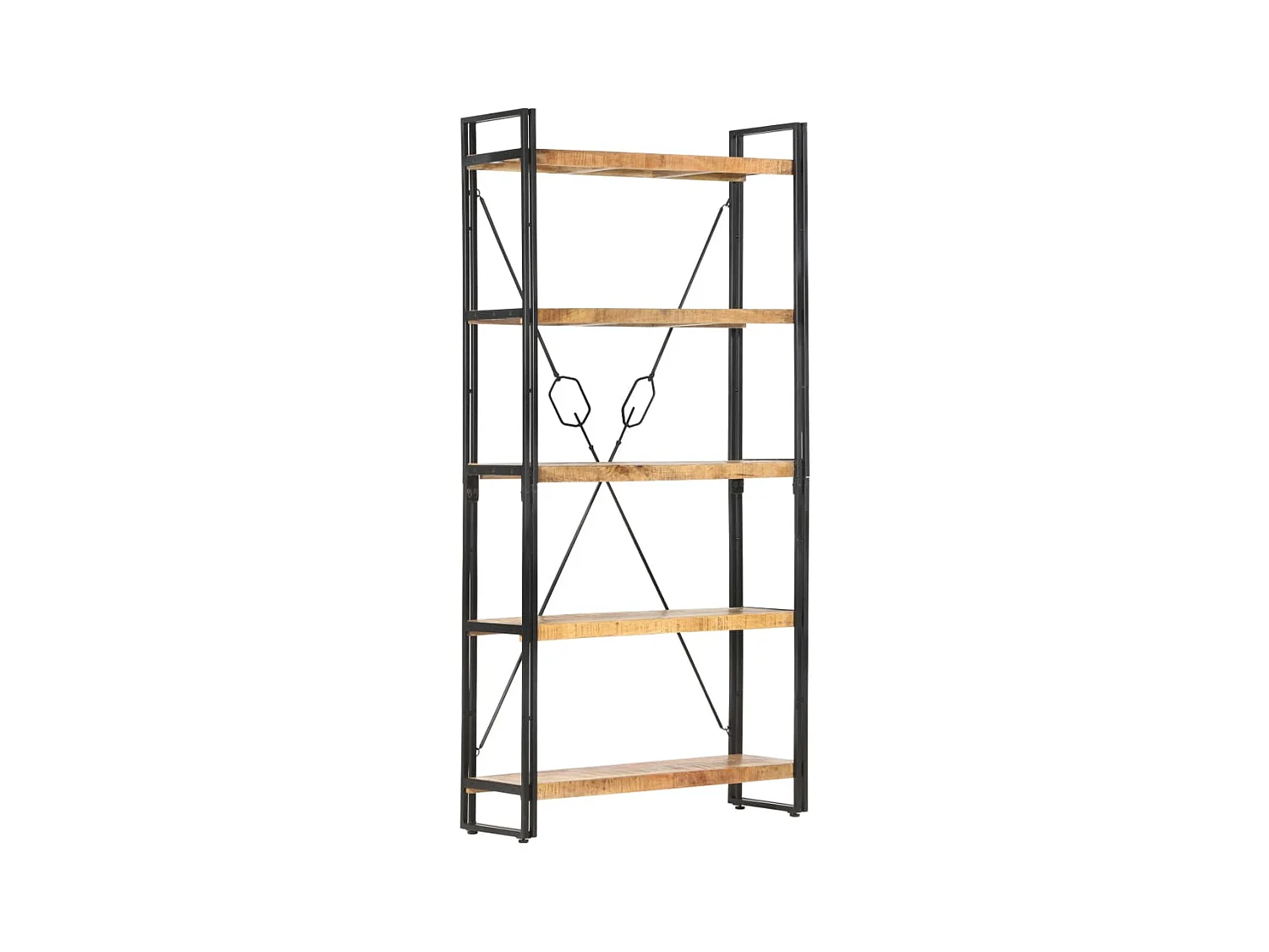 Yoan  Bibliothèque 5 niveaux 90x30x180 cm Bois solide de manguier