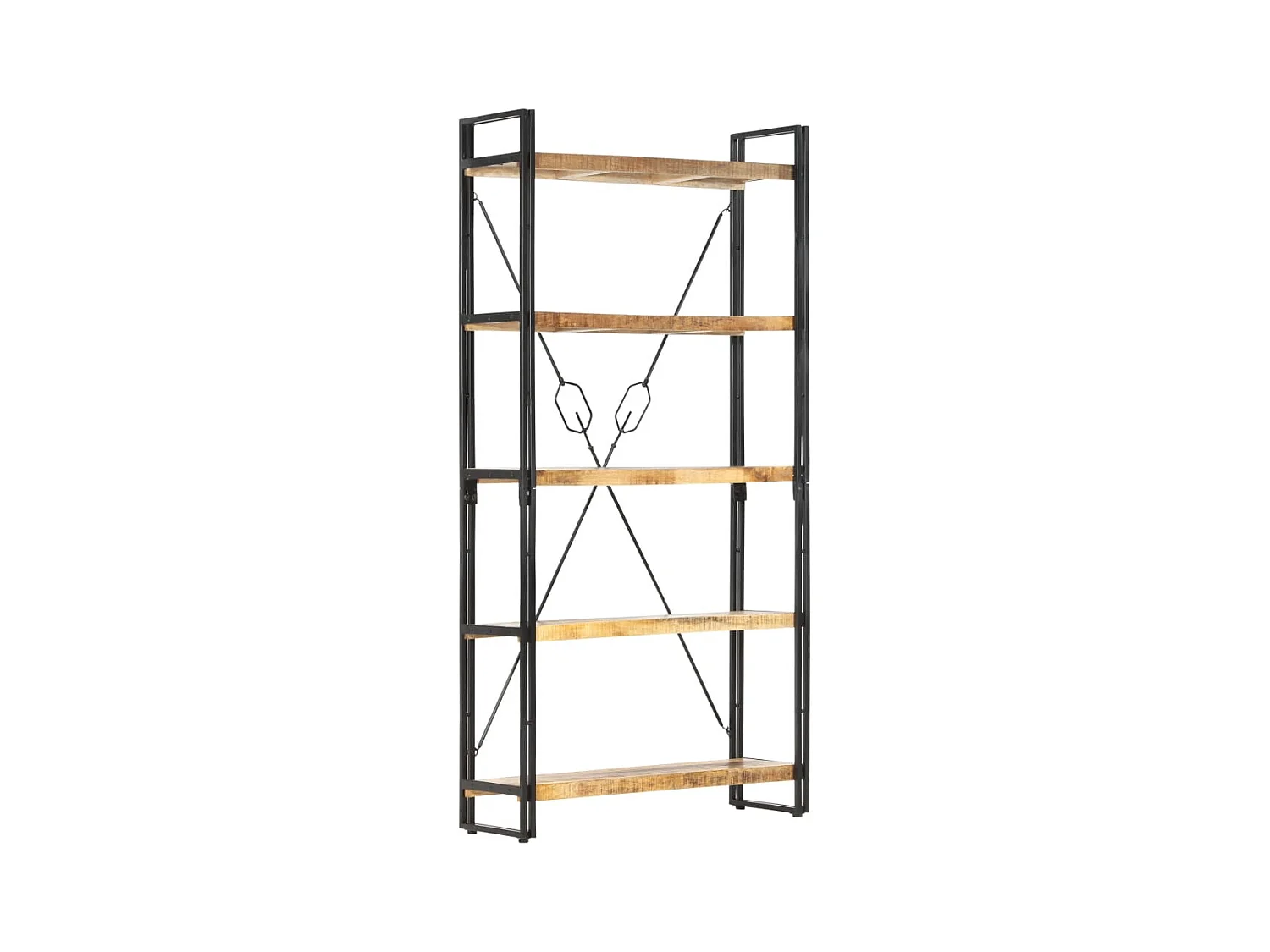 Yoan  Bibliothèque 5 niveaux 90x30x180 cm Bois solide de manguier