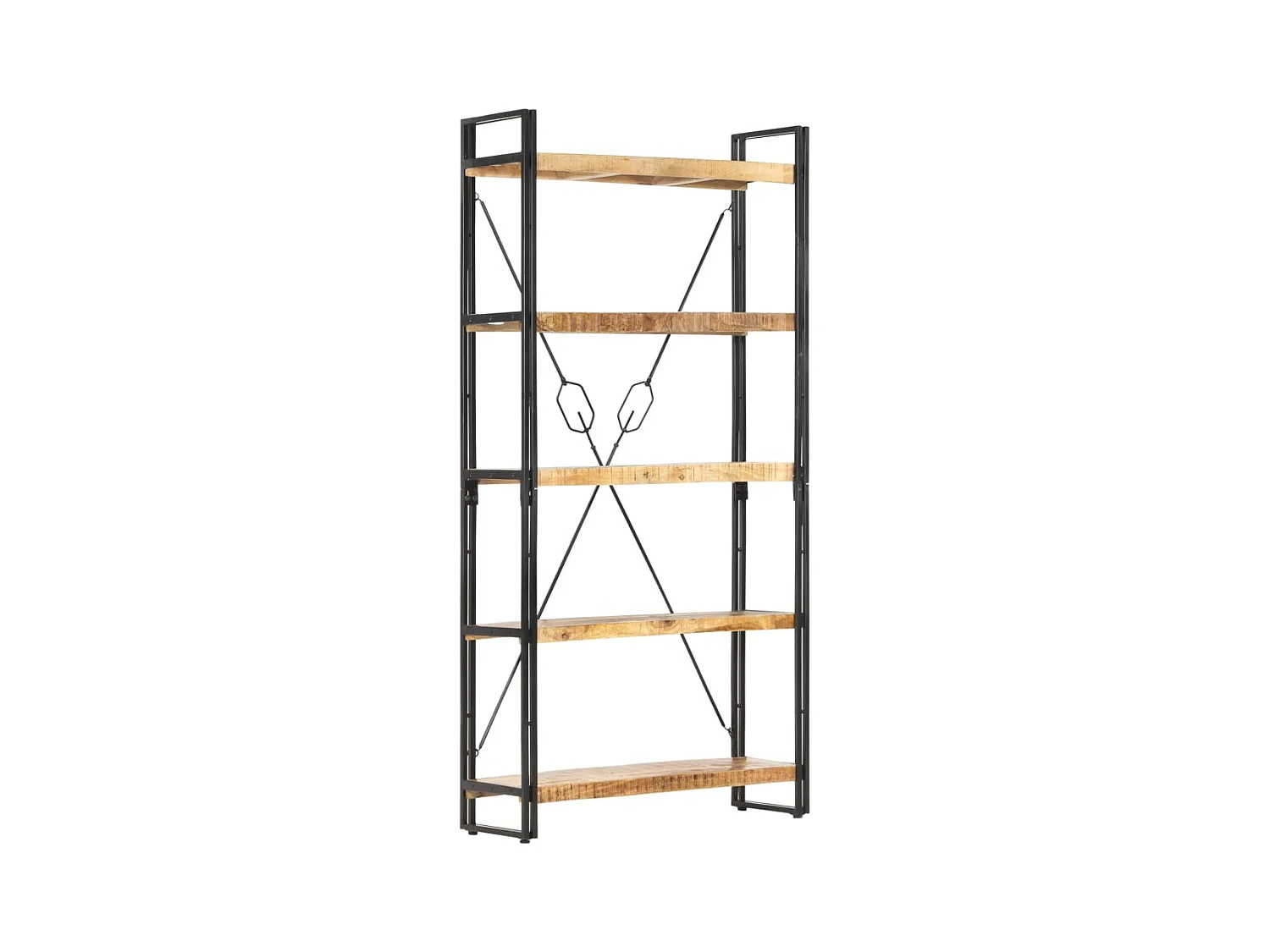 Yoan  Bibliothèque 5 niveaux 90x30x180 cm Bois solide de manguier