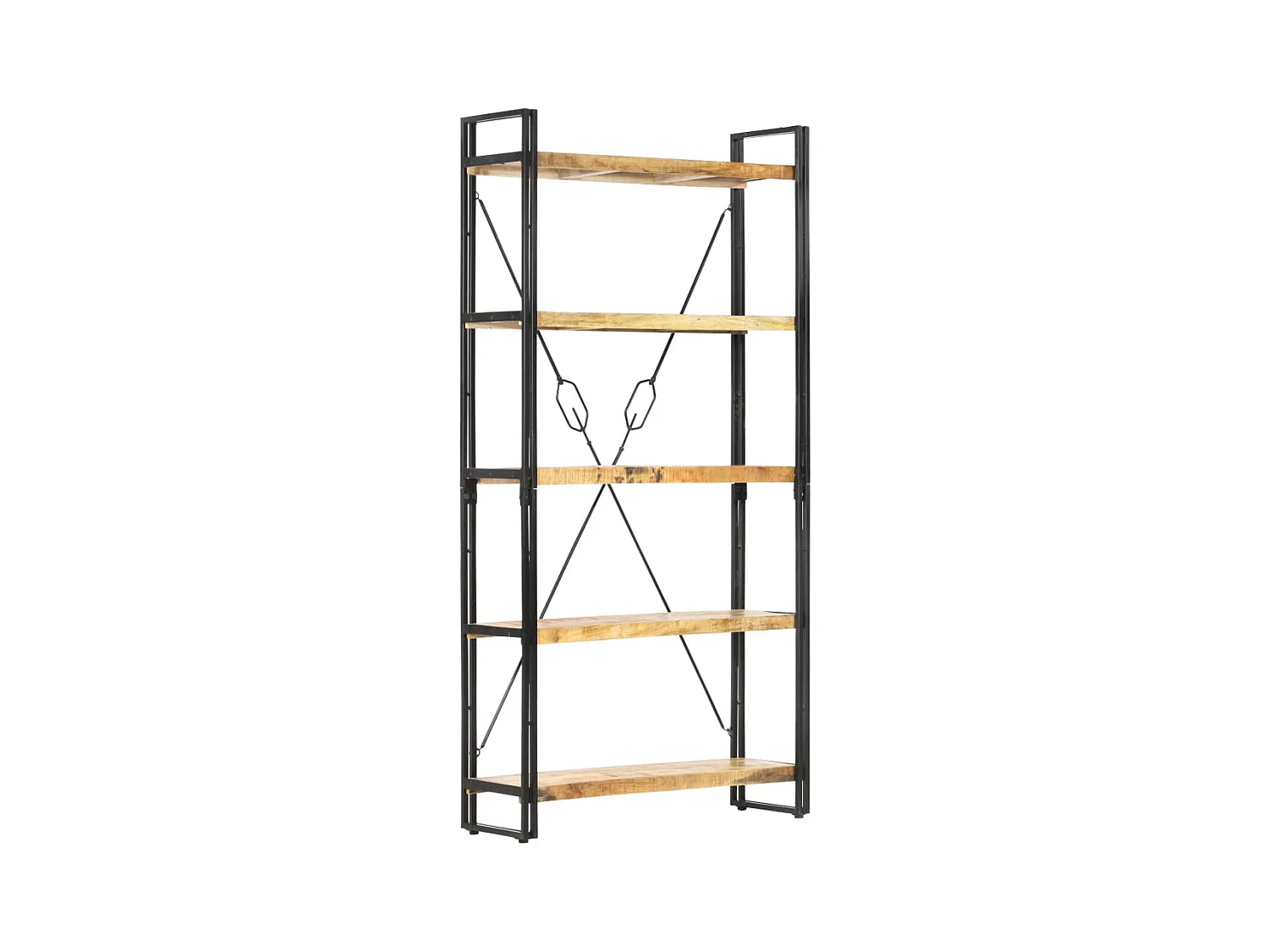 Yoan  Bibliothèque 5 niveaux 90x30x180 cm Bois solide de manguier