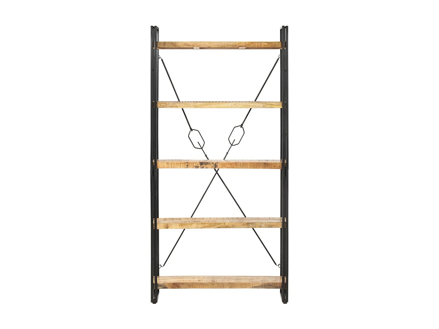 Yoan  Bibliothèque 5 niveaux 90x30x180 cm Bois solide de manguier