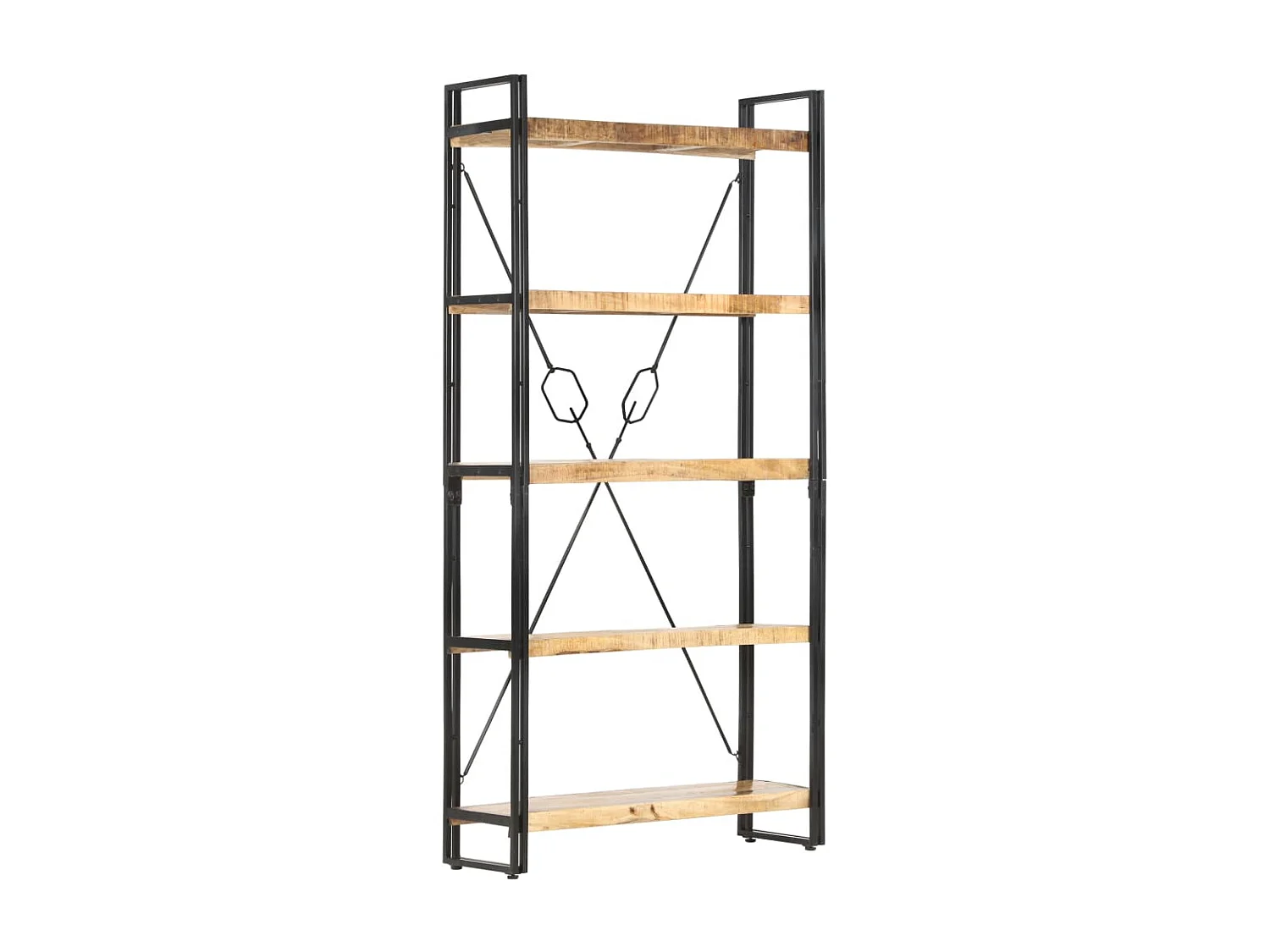 Yoan  Bibliothèque 5 niveaux 90x30x180 cm Bois solide de manguier