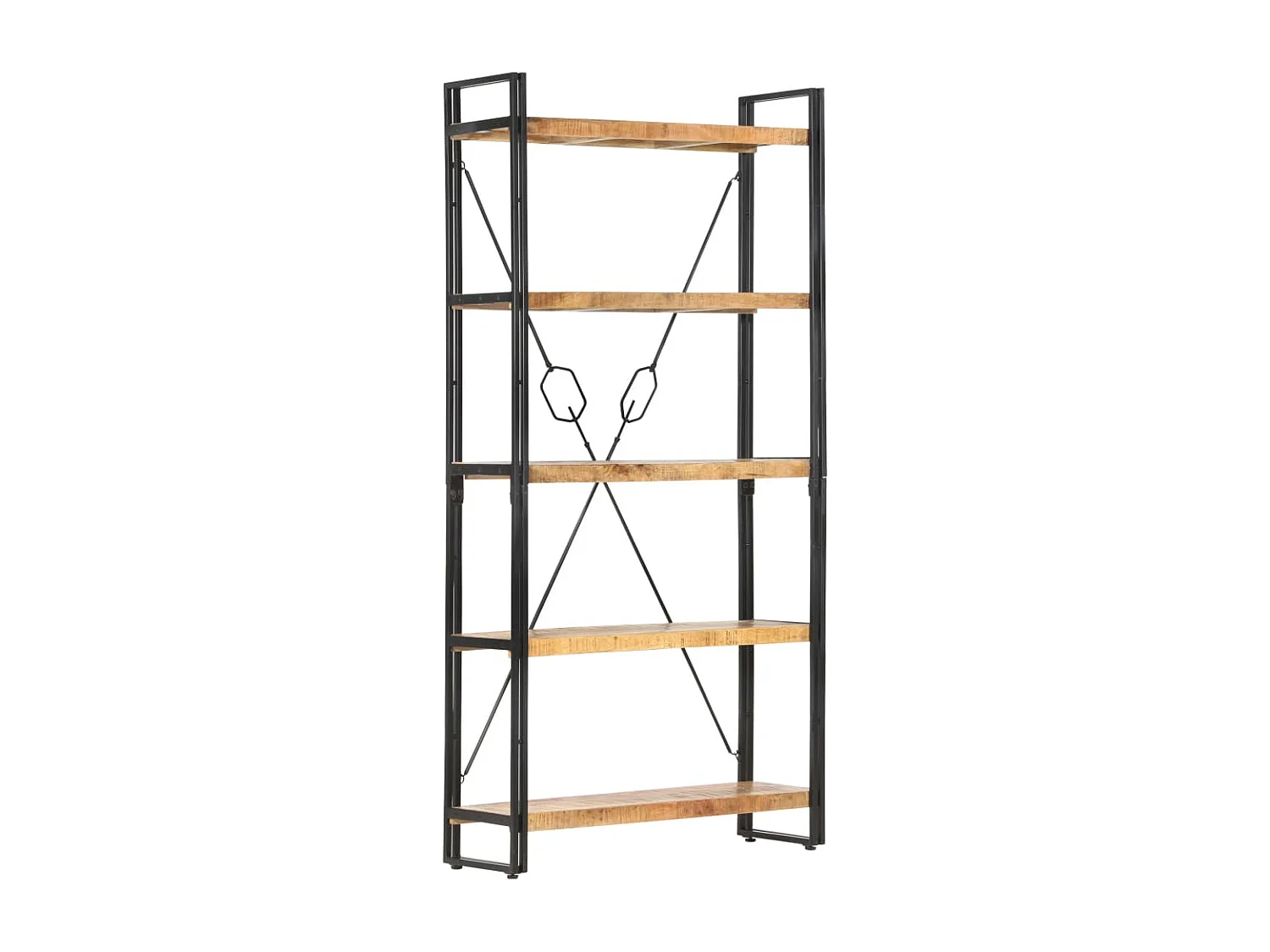 Yoan  Bibliothèque 5 niveaux 90x30x180 cm Bois solide de manguier