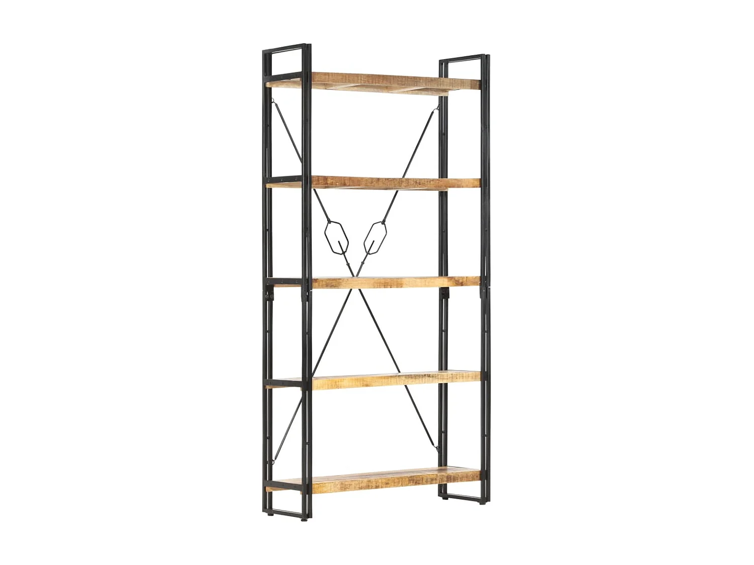 Yoan  Bibliothèque 5 niveaux 90x30x180 cm Bois solide de manguier