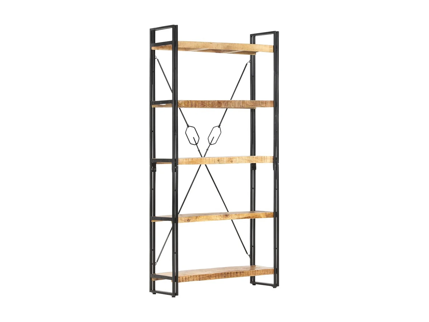 Yoan  Bibliothèque 5 niveaux 90x30x180 cm Bois solide de manguier